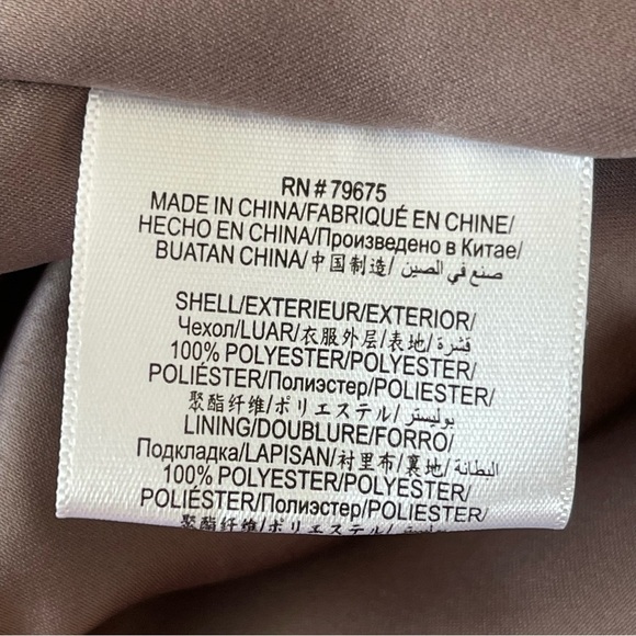 BCBGMAXAZRIA Women’s Peak Lapel Double Breasted Coat Size L Stone Color Classic - Picture 12 of 12